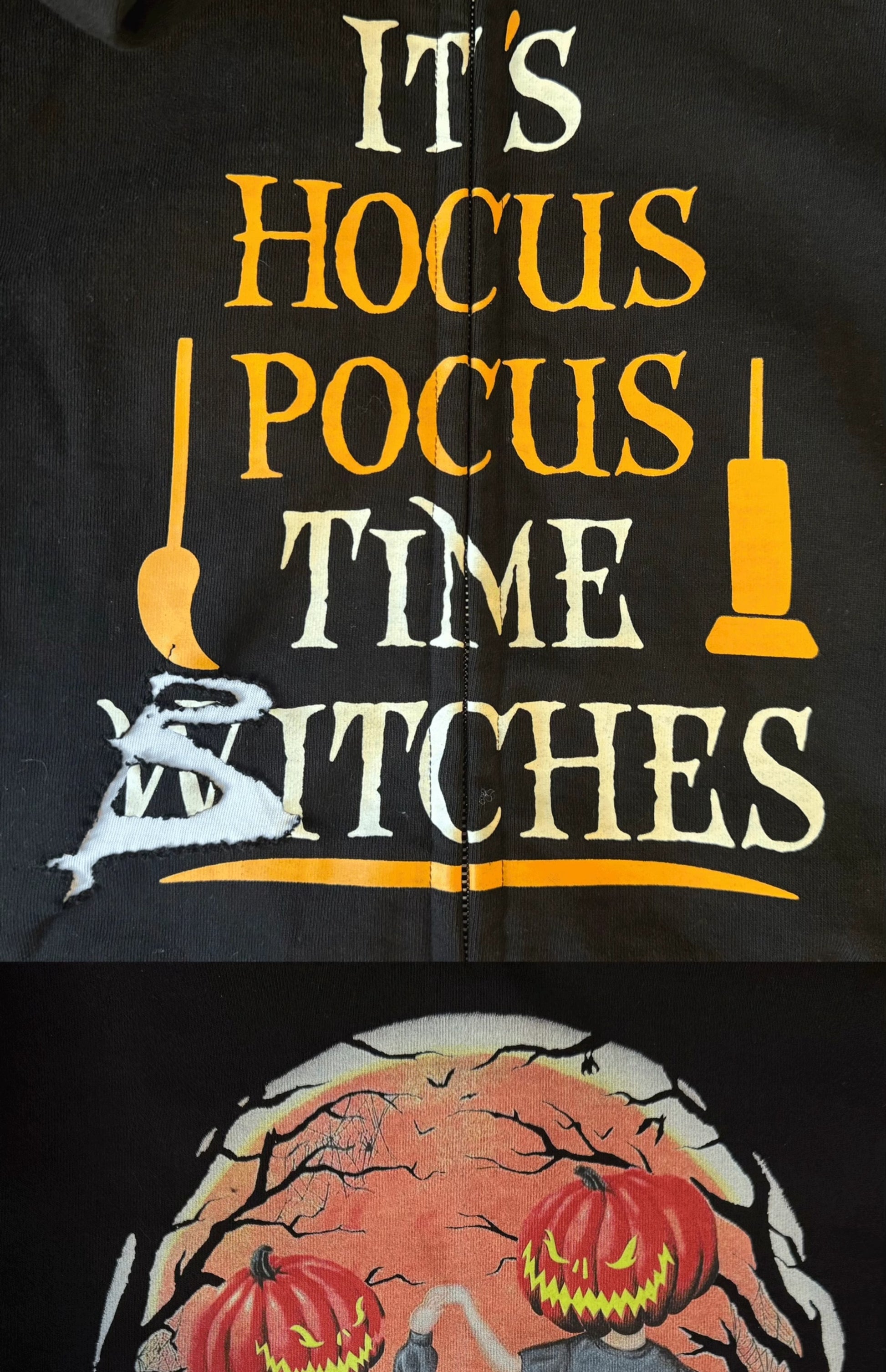 Vetements AW20 ’Hocus Pocus’ Pumpkin Print Zip Hoodie - Opium Pullover