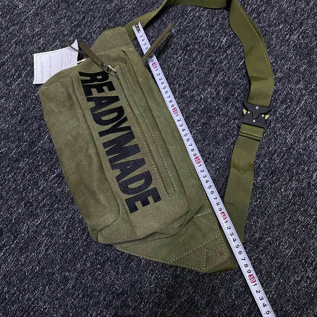 Donclickin Yuta Hosokawa Readymade Belt Bag – Embroidered Lettering Crossbody - Green