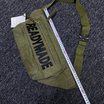 Donclickin Yuta Hosokawa Readymade Belt Bag – Embroidered Lettering Crossbody - Green
