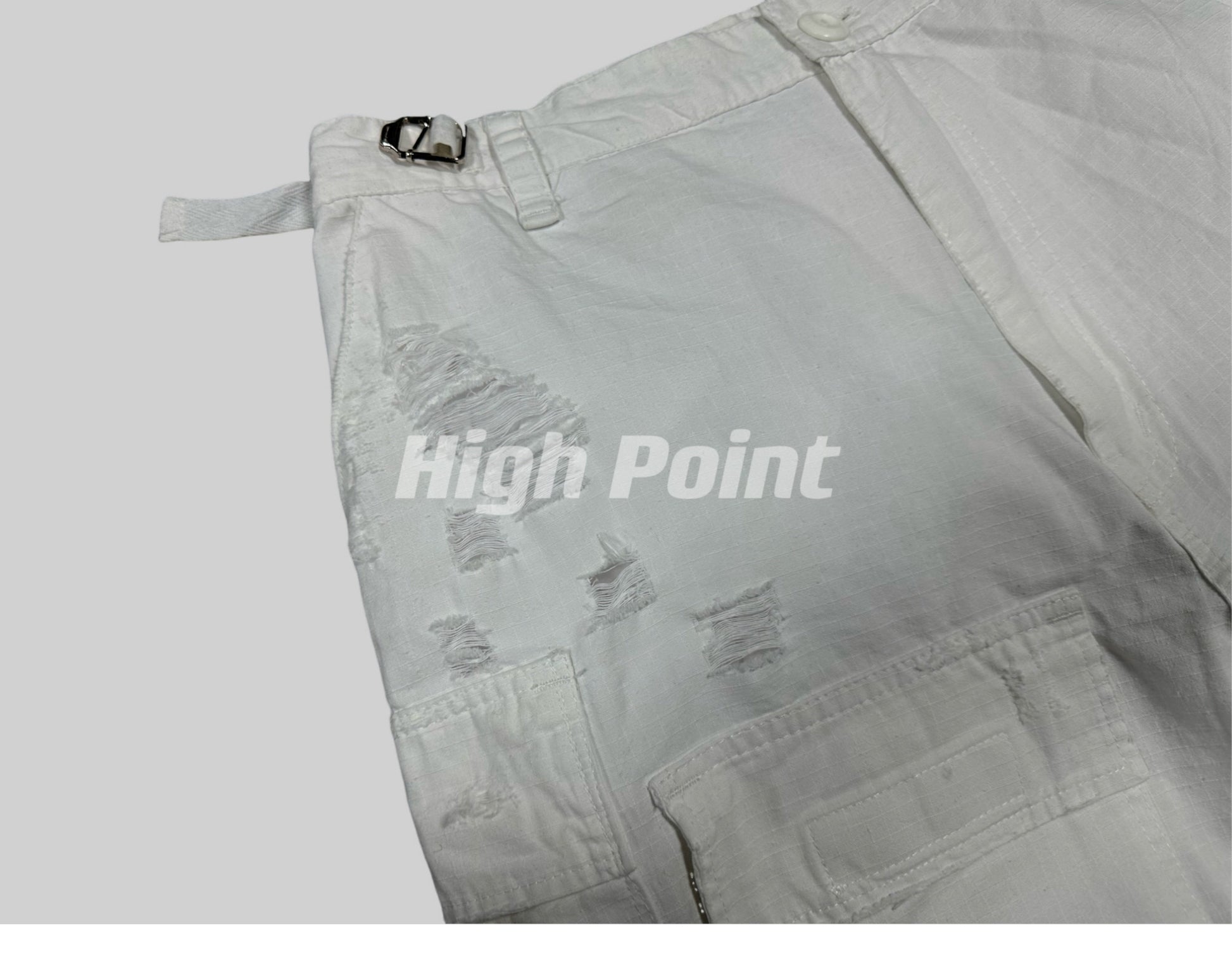 23AW Runway Designer B Vers. Off-White Distressed Cargo Work Pants Detachable - Size avaliable S M L XL