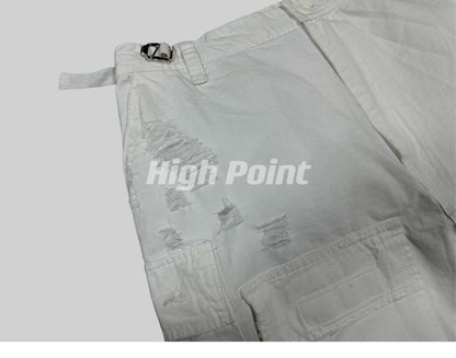 23AW Runway Designer B Vers. Off-White Distressed Cargo Work Pants Detachable - Size avaliable S M L XL