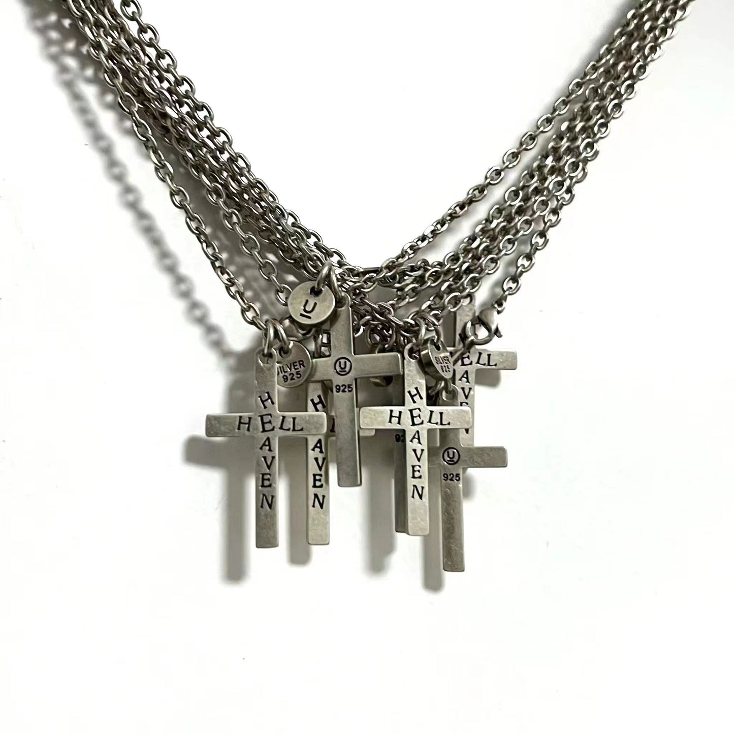 UNDERCOVER AW02 ’Witch’ Heaven/Hell Cross Pendant - 925 Silver ARCHIVE Necklace