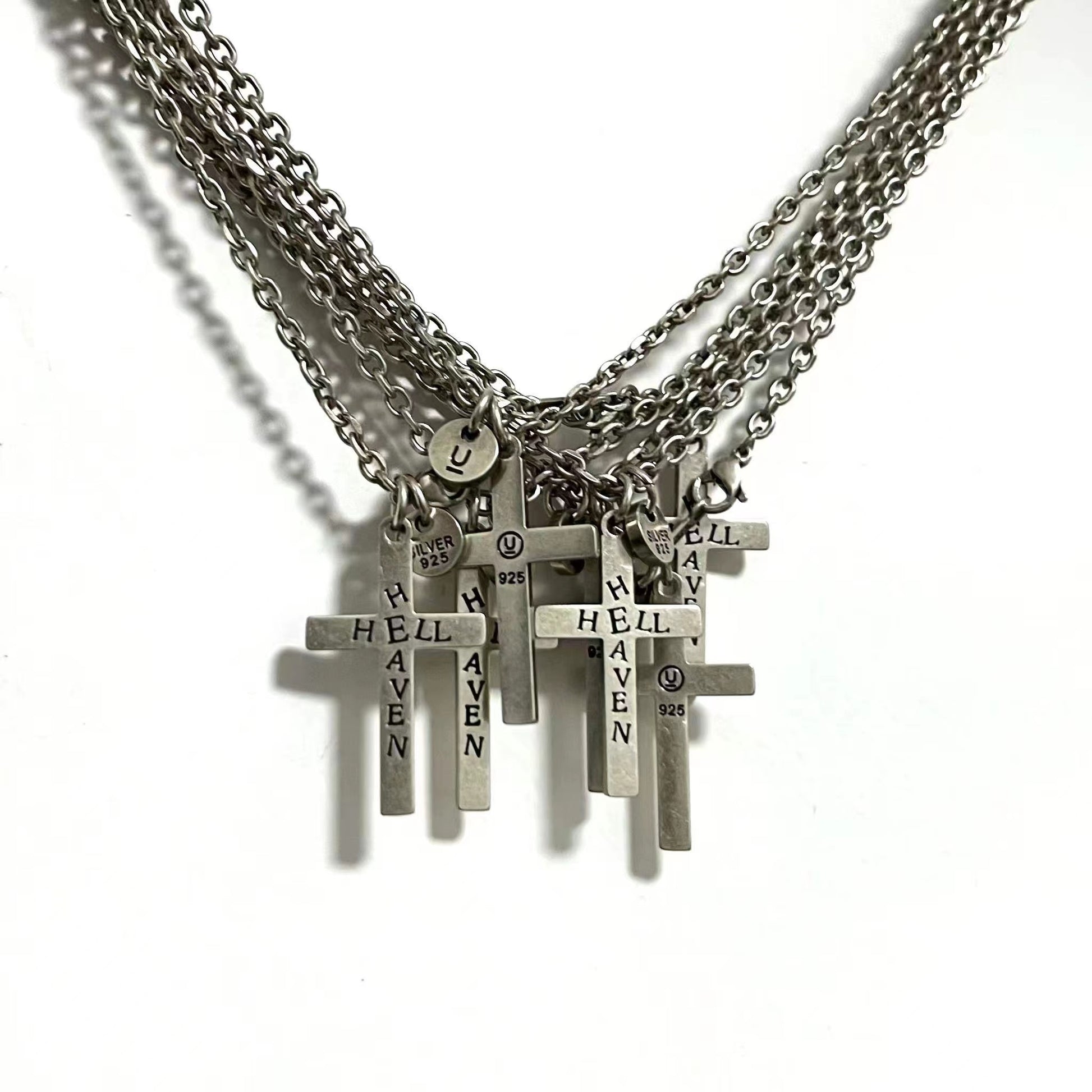 UNDERCOVER AW02 ’Witch’ Heaven/Hell Cross Pendant - 925 Silver ARCHIVE Necklace