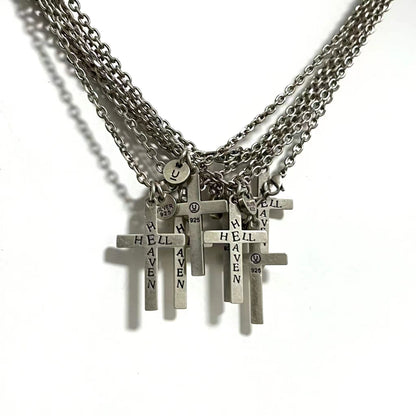 UNDERCOVER AW02 ’Witch’ Heaven/Hell Cross Pendant - 925 Silver ARCHIVE Necklace