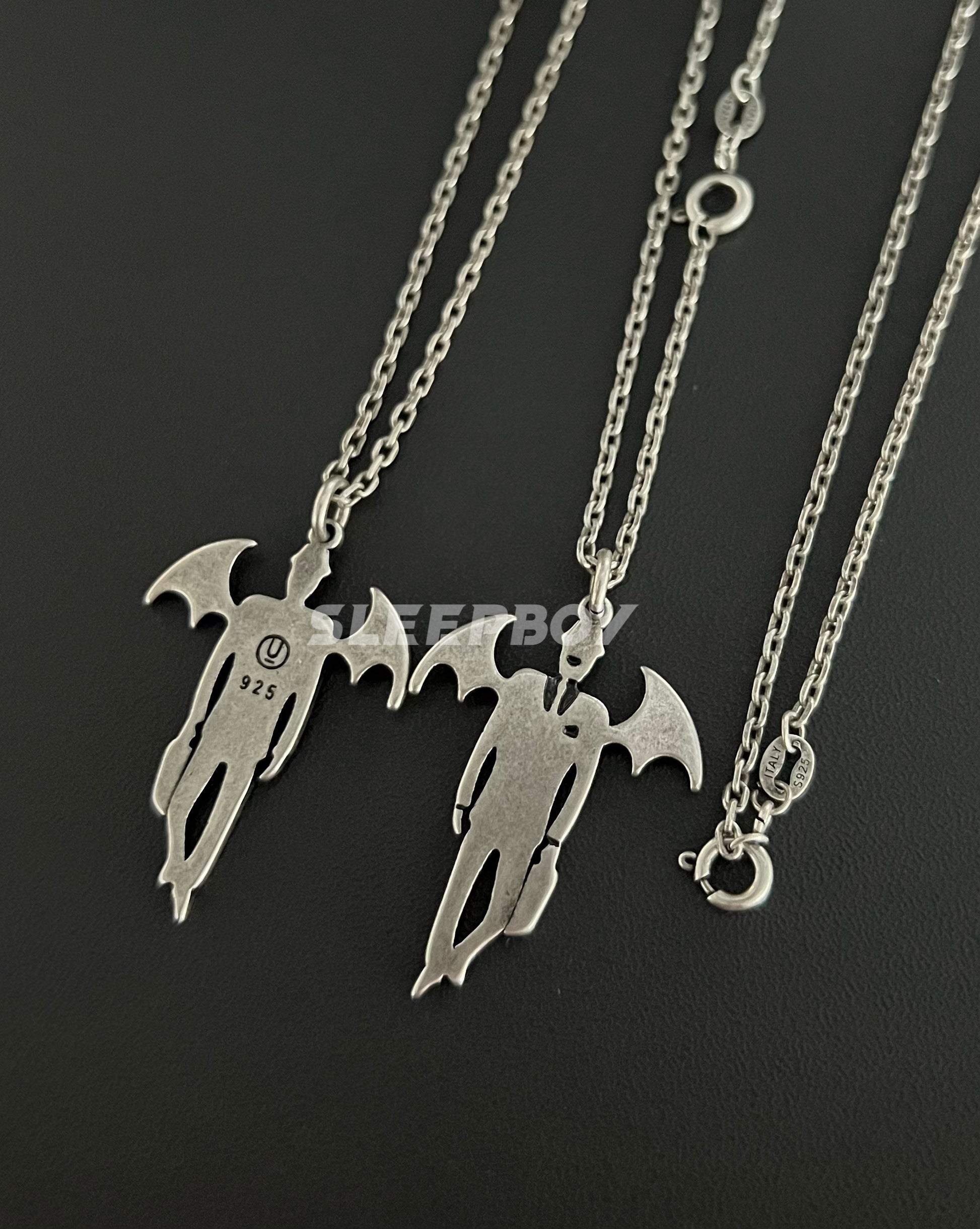 UNDERCOVER AW02 ’Vampire’ Pendant Necklace - 925 Silver Demon Talisman