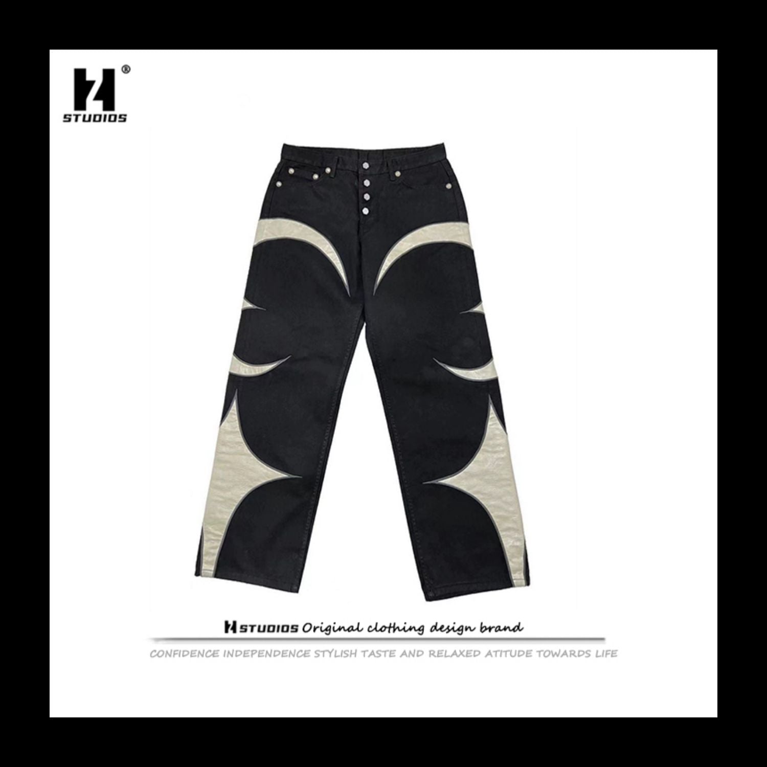 Thug Club Vintage Washed Crescent Patchwork Jeans Henry Lau ASAP Rocky Edition - Size avaliable S ~ XL