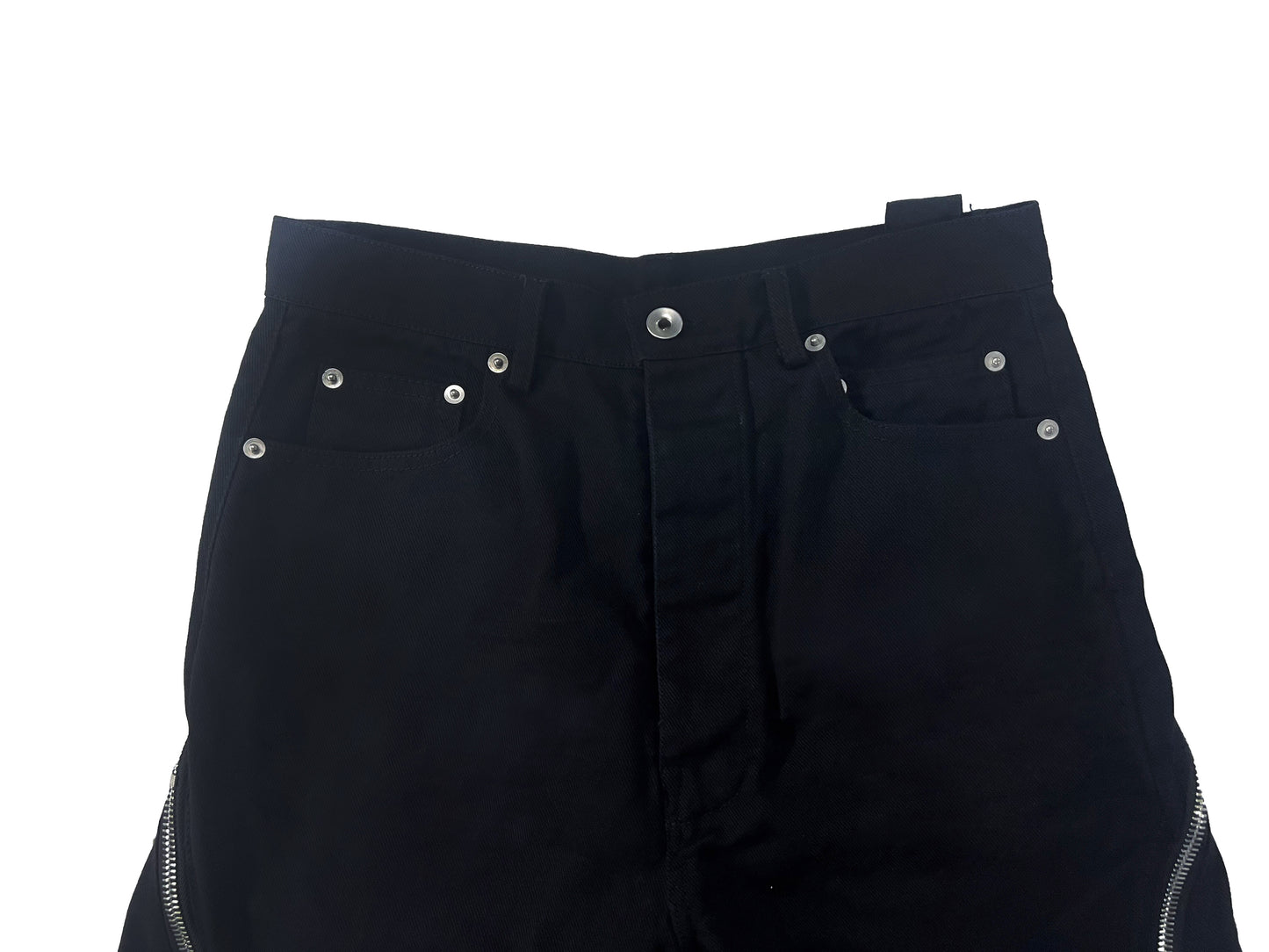 Rick Owen ACBT Dark Multi-Zip Wide-Leg Stacked Slimming Flared Denim Trousers