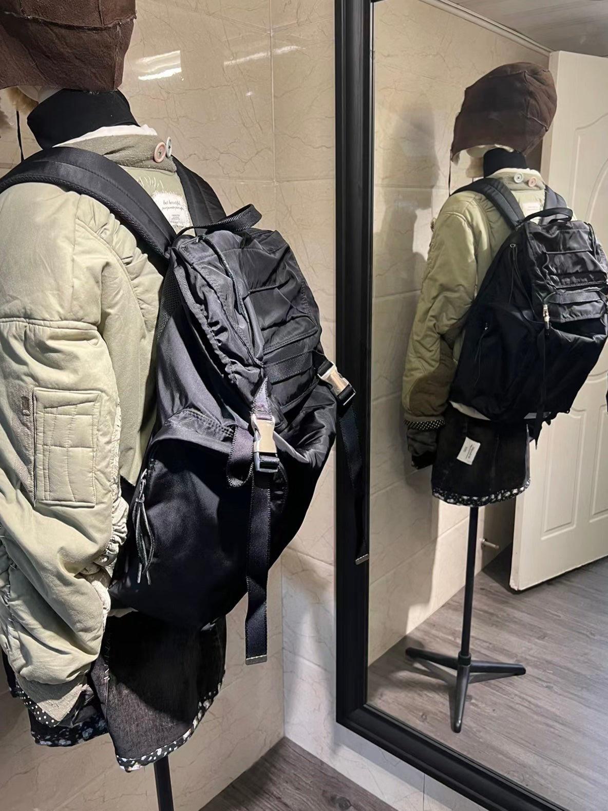 XINrEN Limited Edition Undercover Classic Nylon Parachute Backpack - Black - Nylon Black