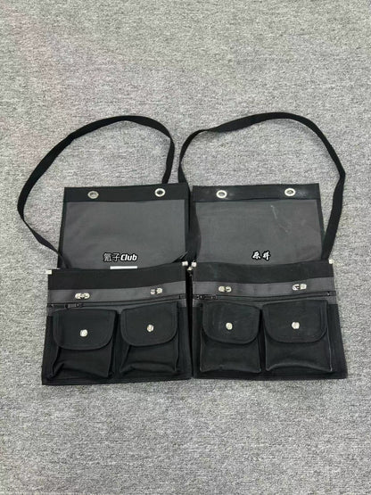 CDG-Vibe Commuter Messenger Bag - Vintage Large-Capacity Crossbody Tote - Black