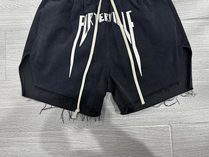 RO ACBT Boxing Shorts - Heavyweight Embroidered Logo Drawstring Cropped Pants