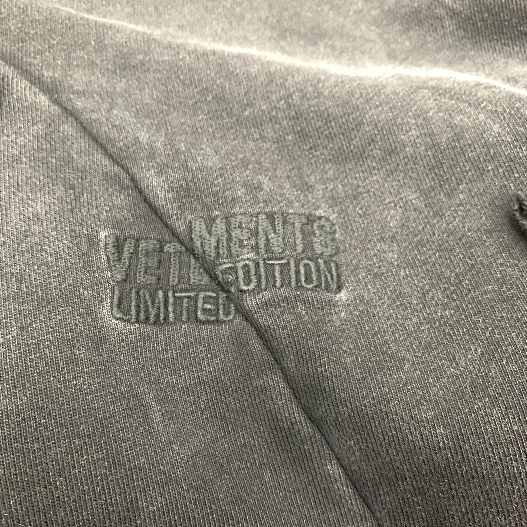 Vetements 23FW Heavy Washed Distressed Deconstructed Zip Hoodie