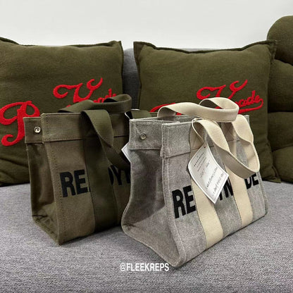 Custom Readymade Easy Canvas Tote - Vintage Washed Two-Tone Casual Handbags