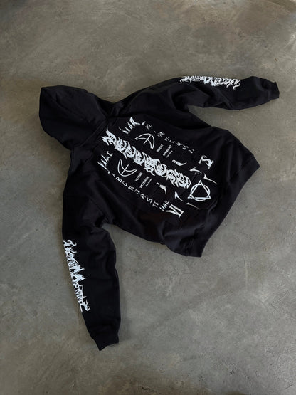 Vetements Oversized Hoodie J’adore Hardcore Patchwork Black Patched Logo