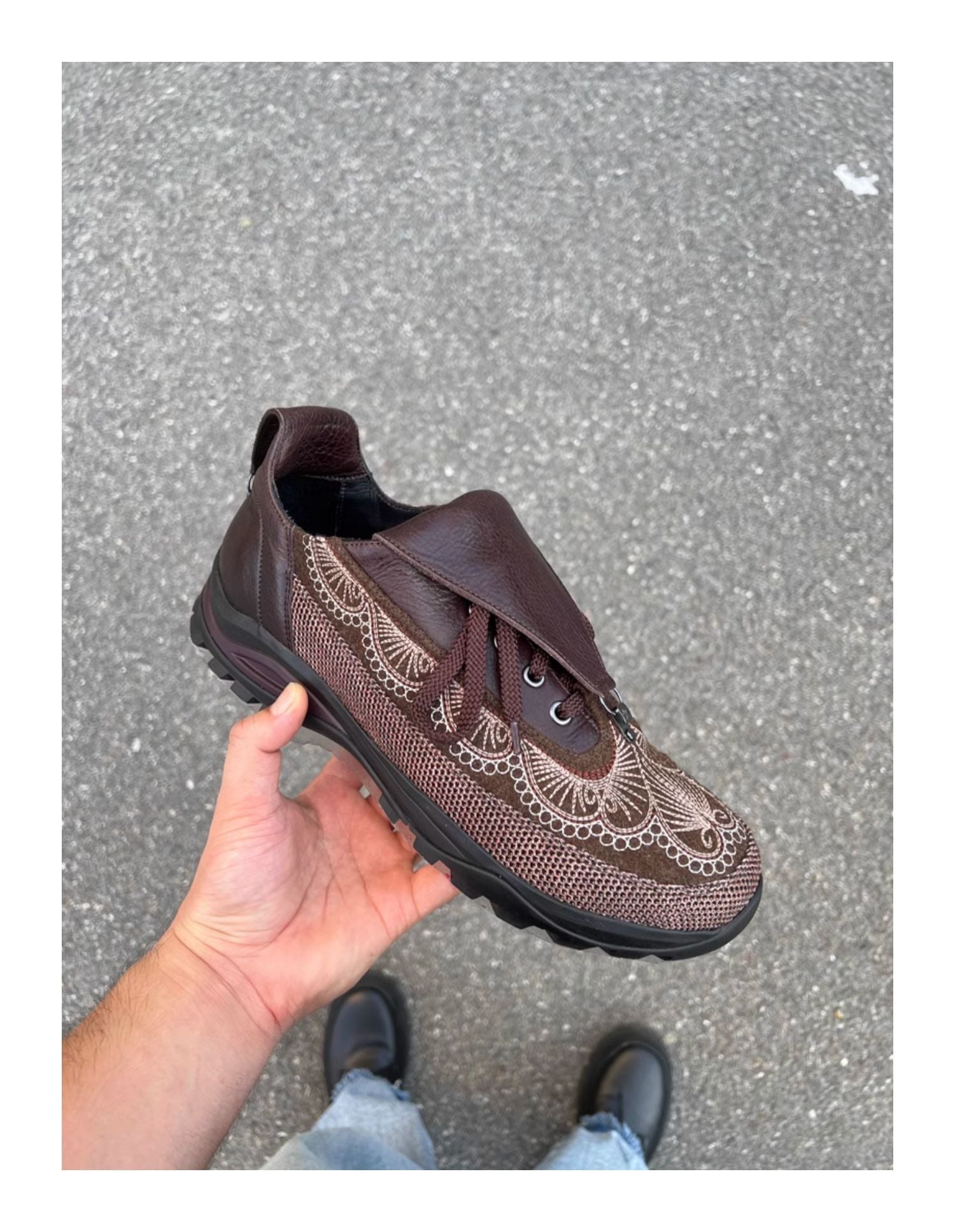 donclick Kiko Kostadinov AW24 Carved Brogue Shoes -Embroidered Workwear Derbies