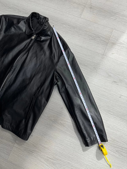 Yohji Yamamoto Uchida Suzume - Wheel of Fortune Portrait Print Genuine Leather Jacket
