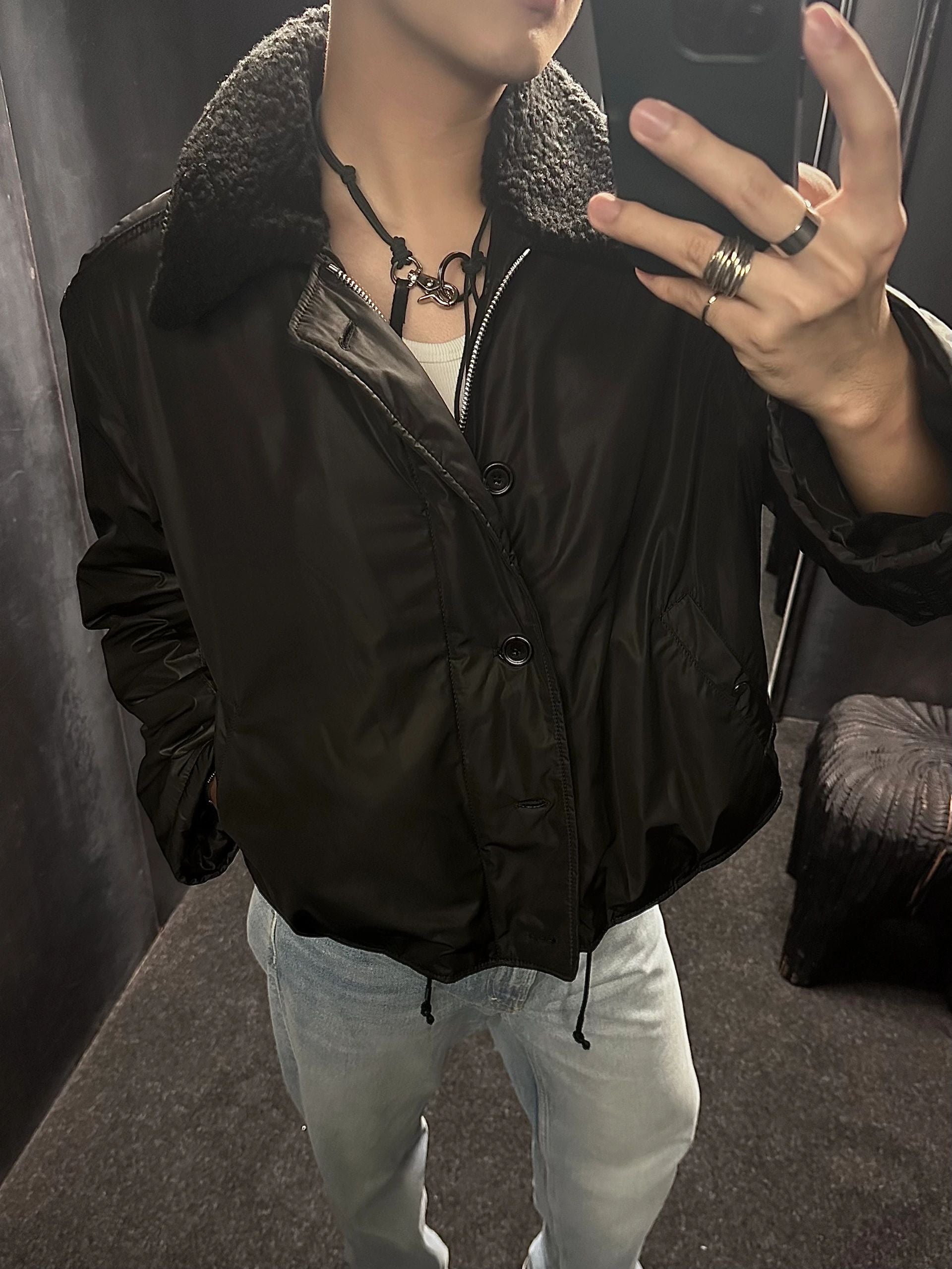 Our Legacy Plush Short Jacket Outerwear Faux Fur Collared Thickened
