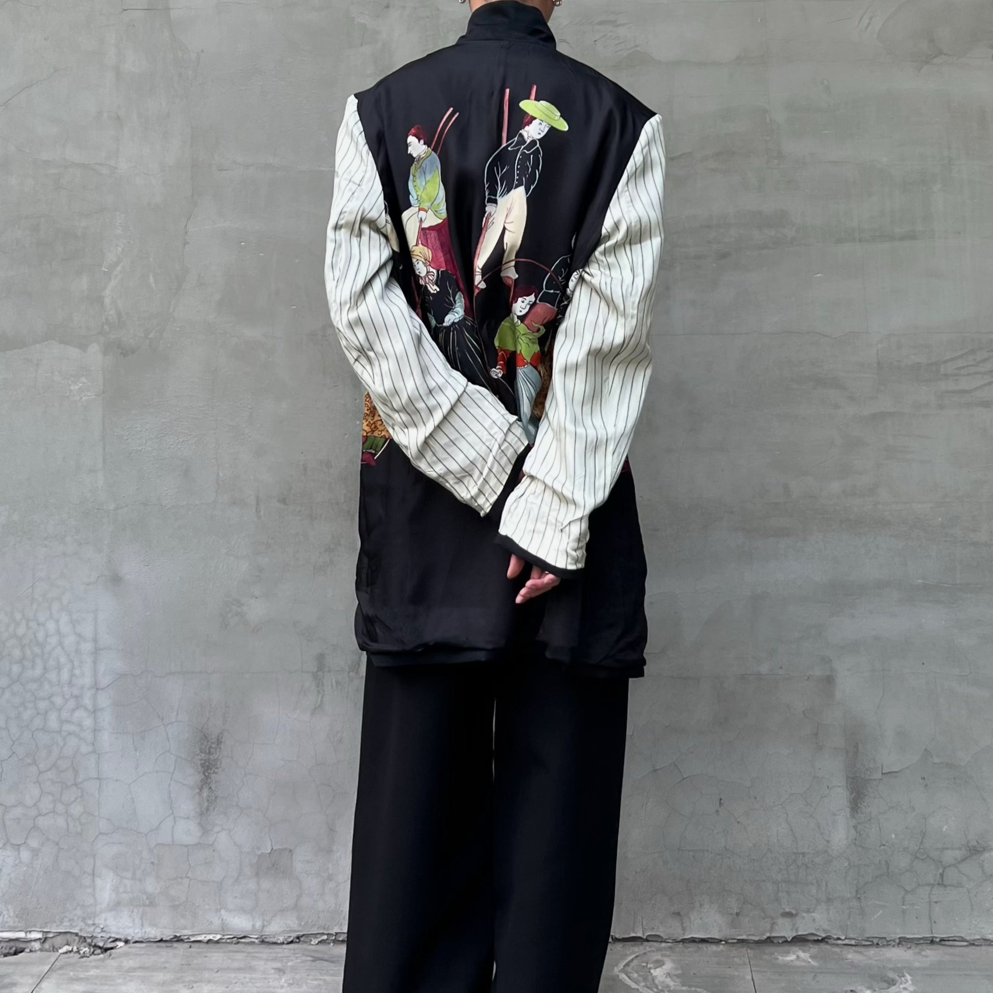 Yohji Rokumeikan Double-Breasted Double-Faced Layered Jacket Blazer
