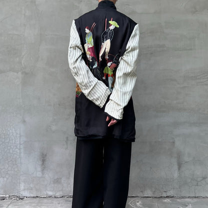 Yohji Rokumeikan Double-Breasted Double-Faced Layered Jacket Blazer