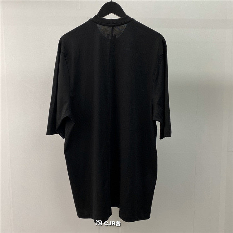 Dark Avant-garde Rick Owen Slogan RO Print Oversized Short Sleeve Tee