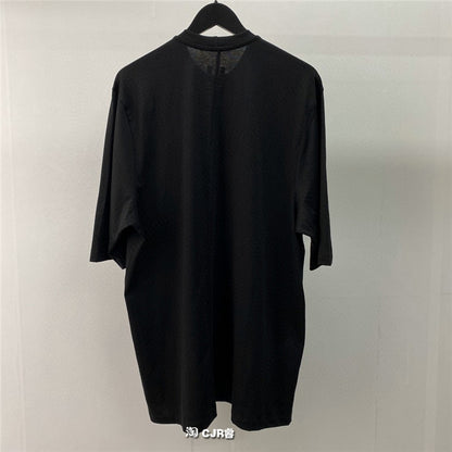 Dark Avant-garde Rick Owen Slogan RO Print Oversized Short Sleeve Tee