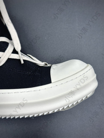 Self-made Pentagram Rick Owens DRKSHDW Sub-line High-top Canvas Gothic Shoes
