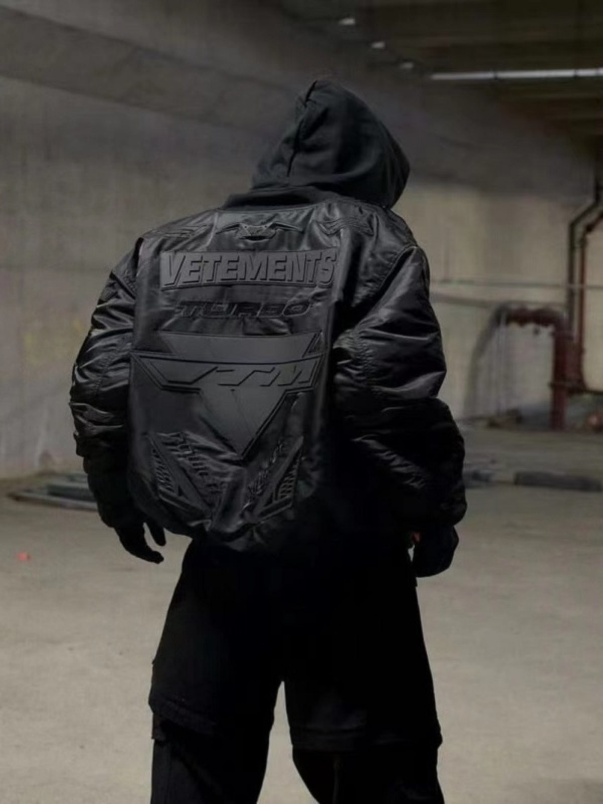 Vetements 23FW Alpha Black Race Car Air Force Jacket Cotton Bomber