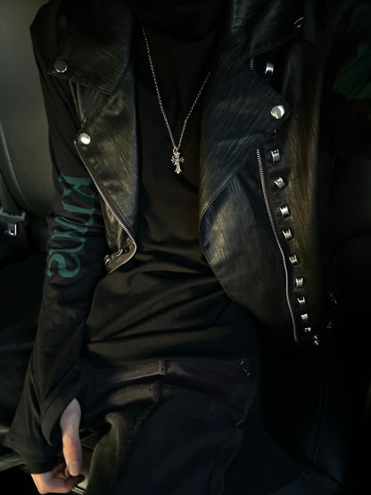 UNDERCOVER 06SS ’T’ Collection: Archive Studded Deconstructed Leather Jacket