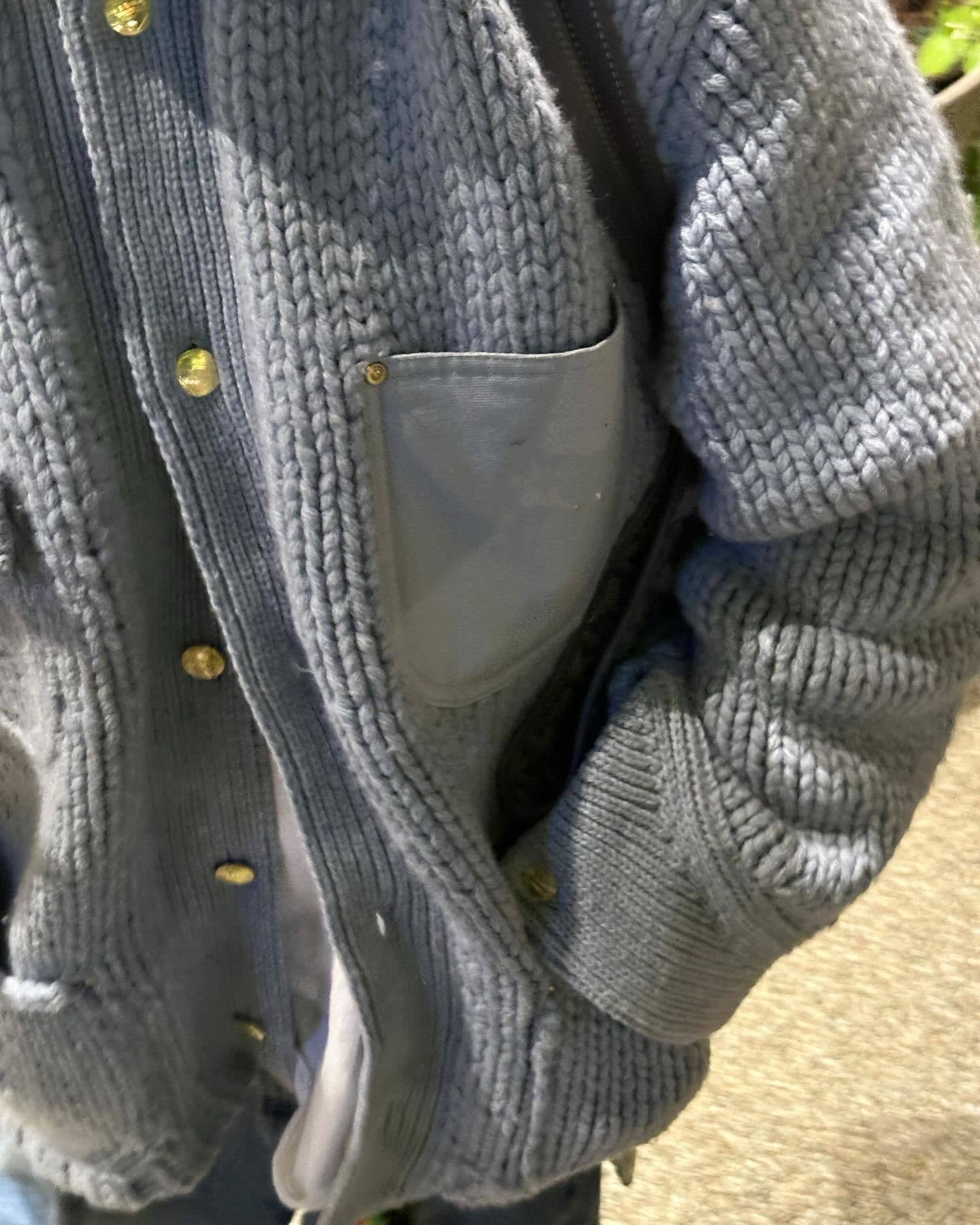 SACAI Handcrafted Chunky Knit Wool Coat – Oversized Heavyweight Sweater