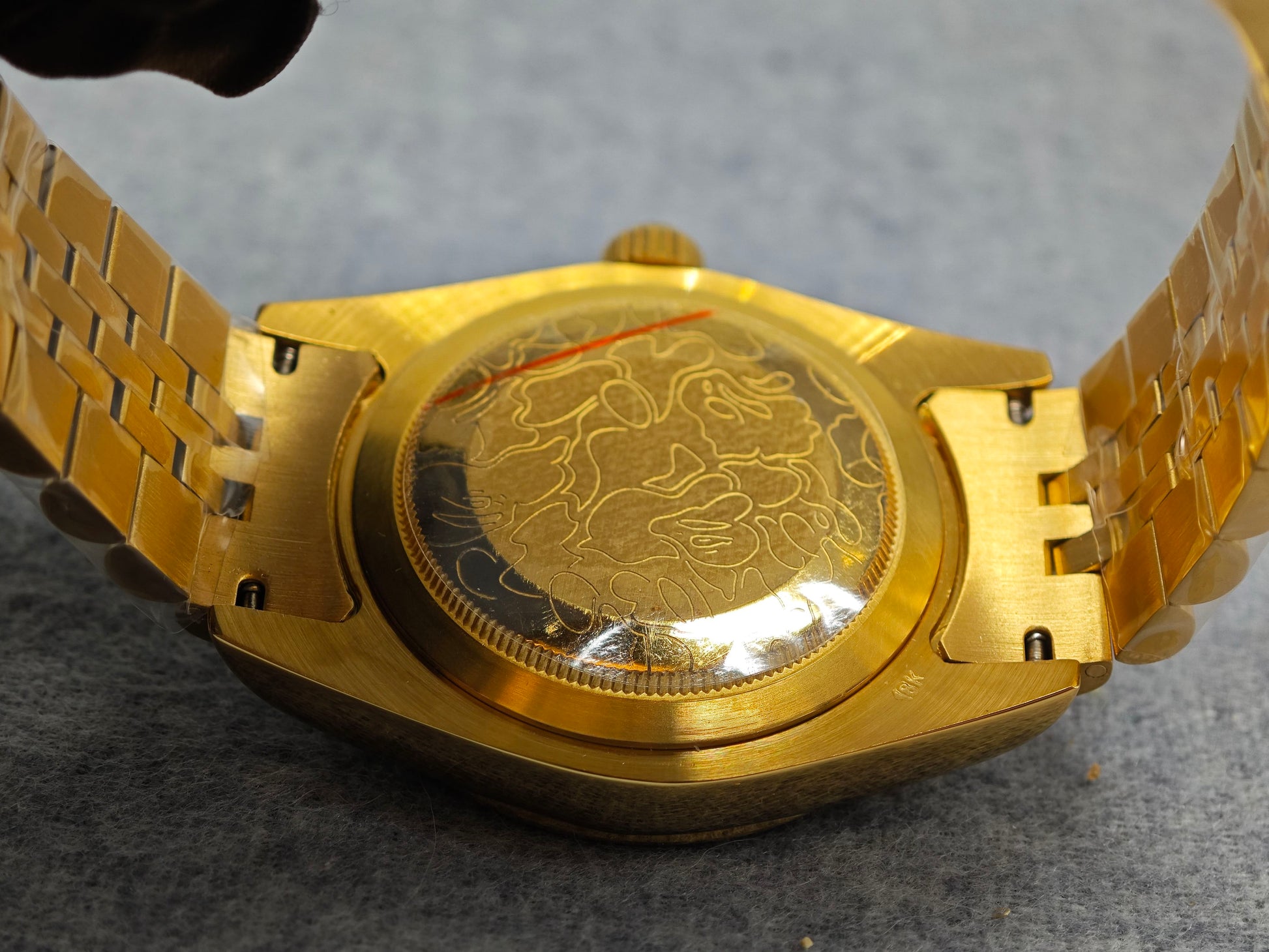 TYPE 6 BAPEX Gold-Green Ape Power Watch - Fluted Bezel Datejust Mechanical Wristwatch