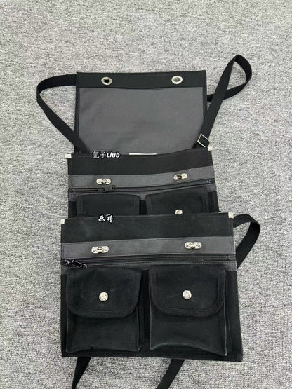 CDG-Vibe Commuter Messenger Bag - Vintage Large-Capacity Crossbody Tote - Black