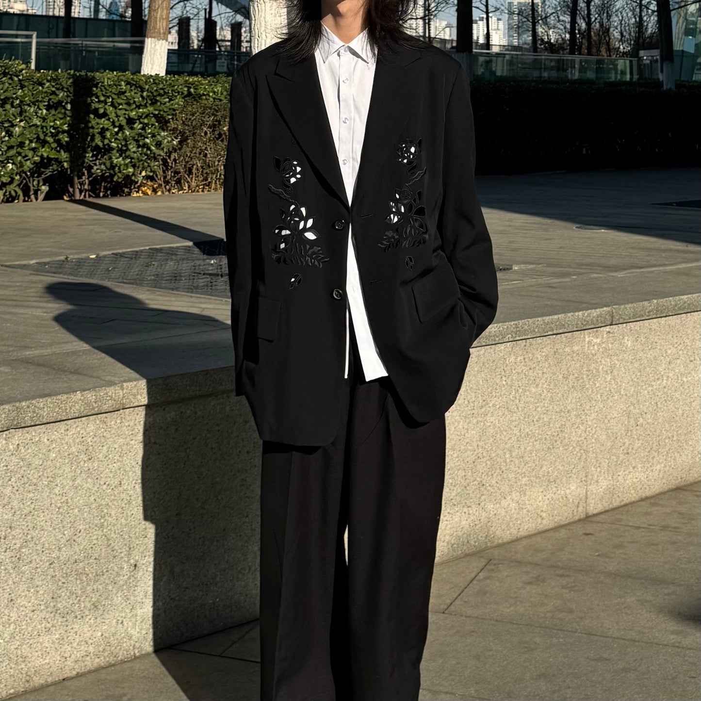 Yohji ’Flower & Youth’ Wool Blazer - Lotus Cut-Out Detailing
