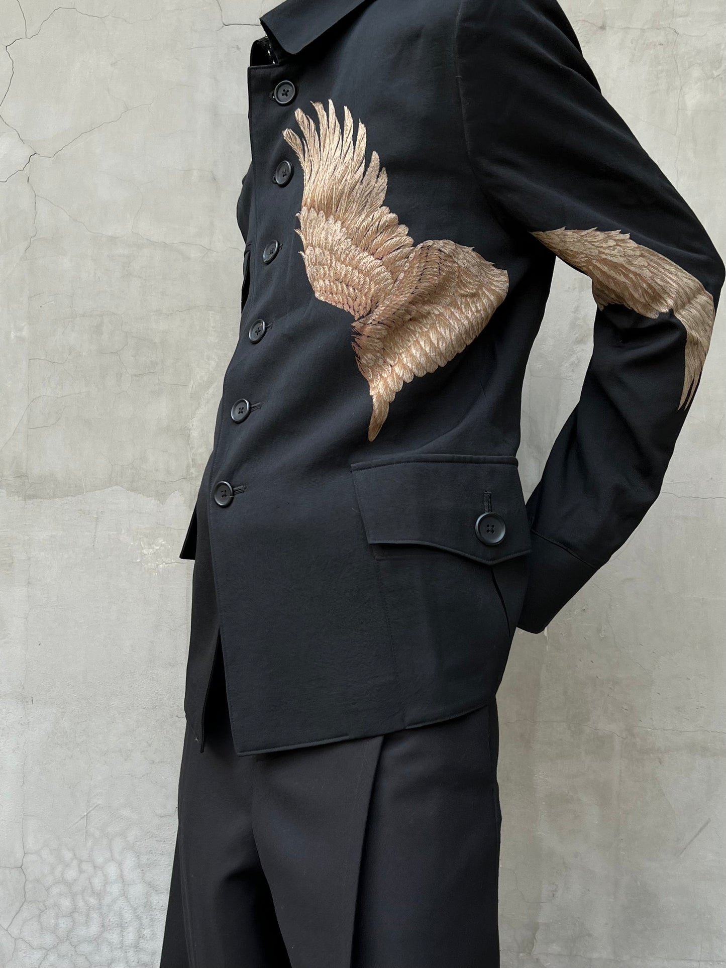 Yohji Yamamoto ’Fading Soldier’ Discharge Print Single-Breasted Jacket