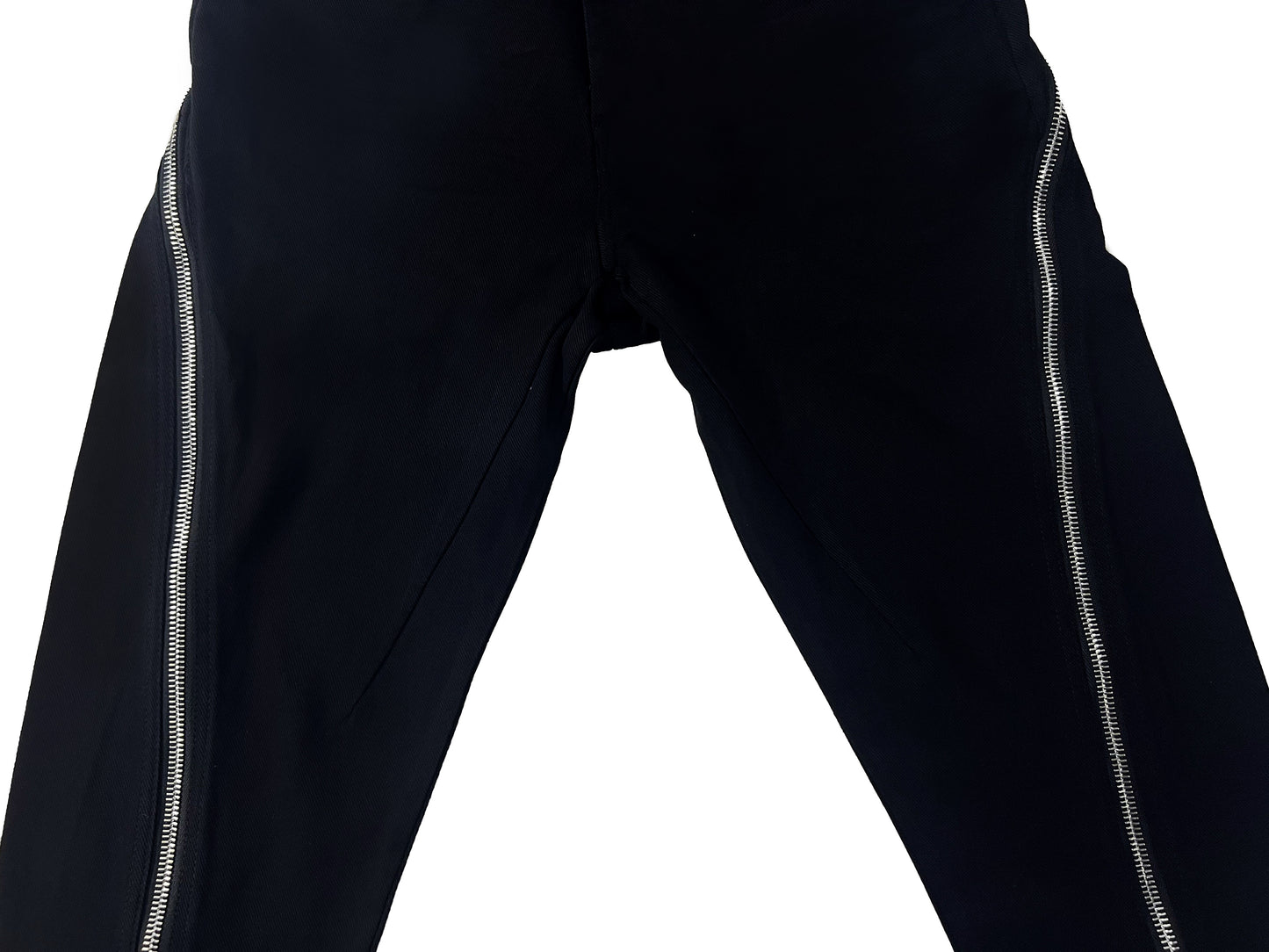 Rick Owen ACBT Dark Multi-Zip Wide-Leg Stacked Slimming Flared Denim Trousers