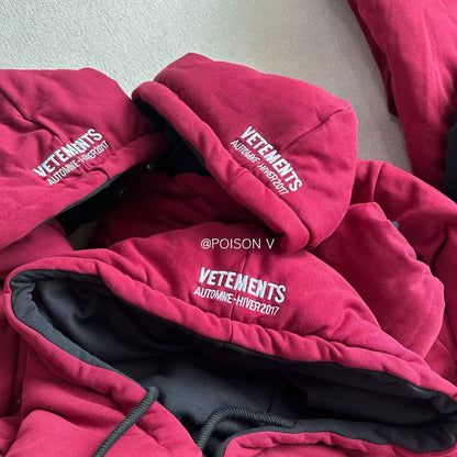 VET 17AW Archive-Grade Reversible Bomber – Dual-Sided Heavyweight Cotton Hoodie