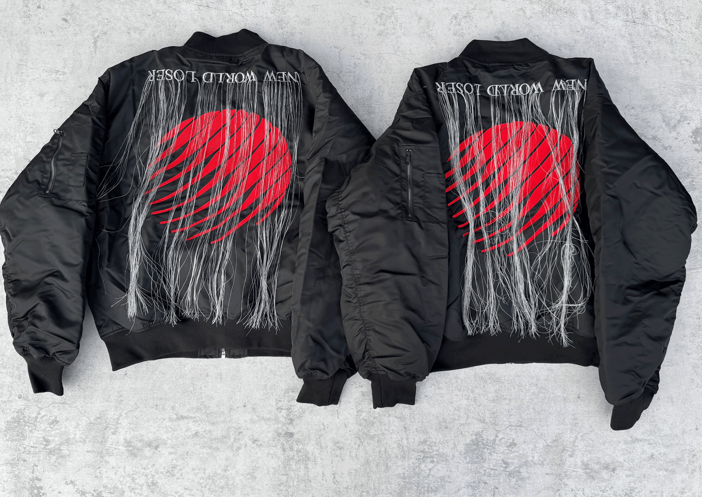 Hood By Air Fringe Bomber – HBA Embroidered Slogan Jacket