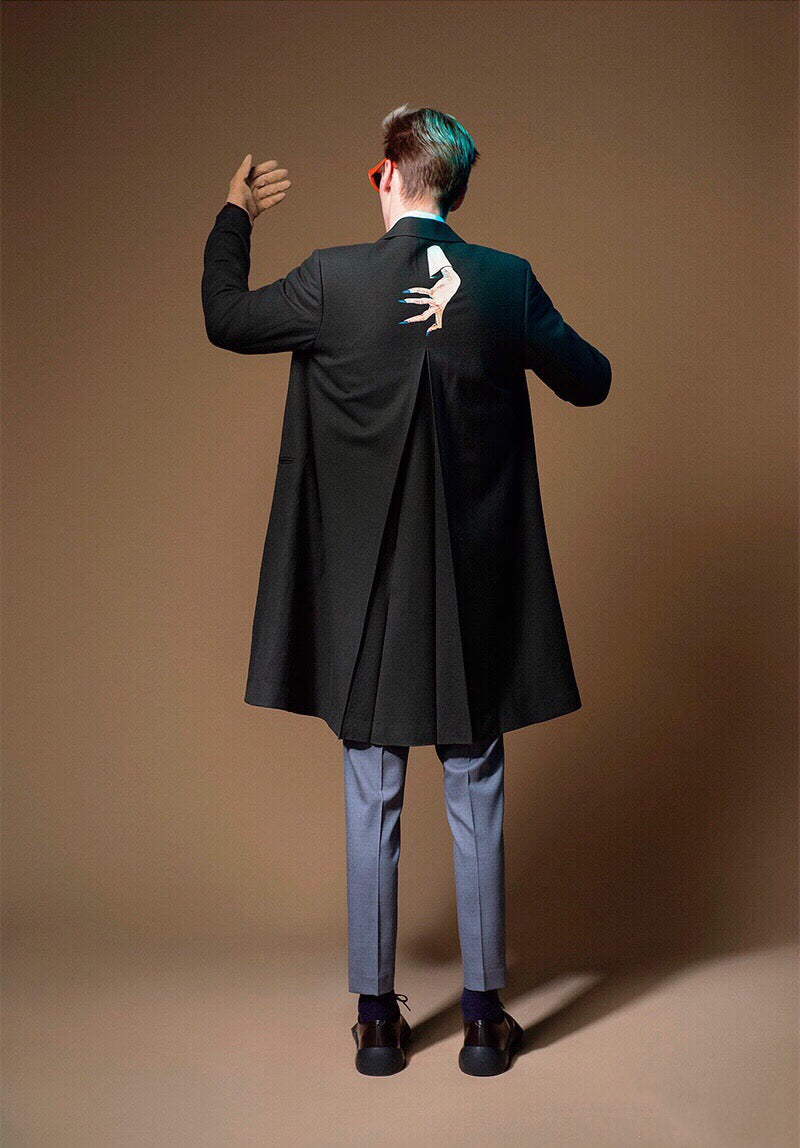 UNDERCOVER Takahashi UC15FW Ghost Hand Print -Dark Wool Coat Outerwear