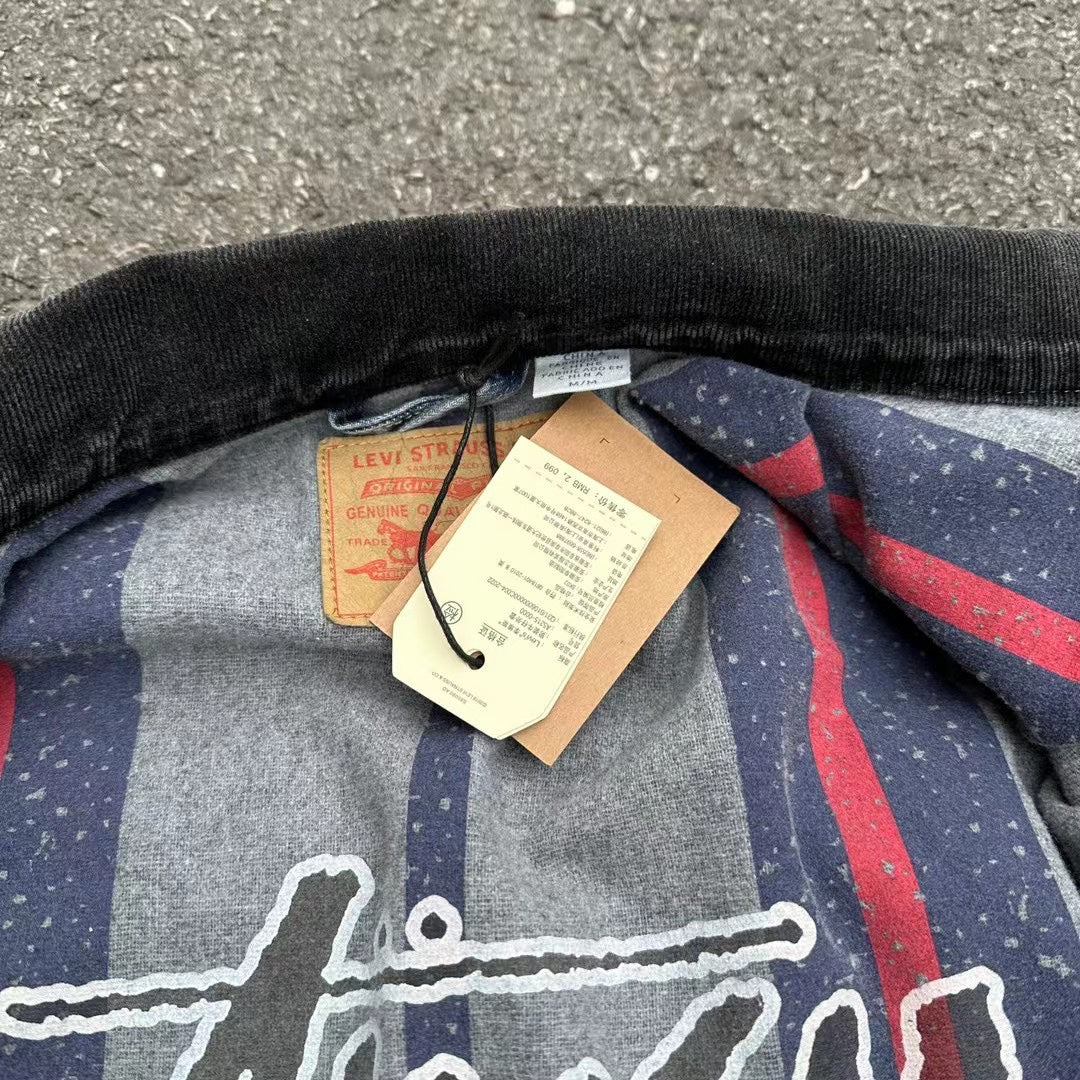 Stussy Embossed 8 ball Ｘ Levis Jacket Washed Denim Outerwear