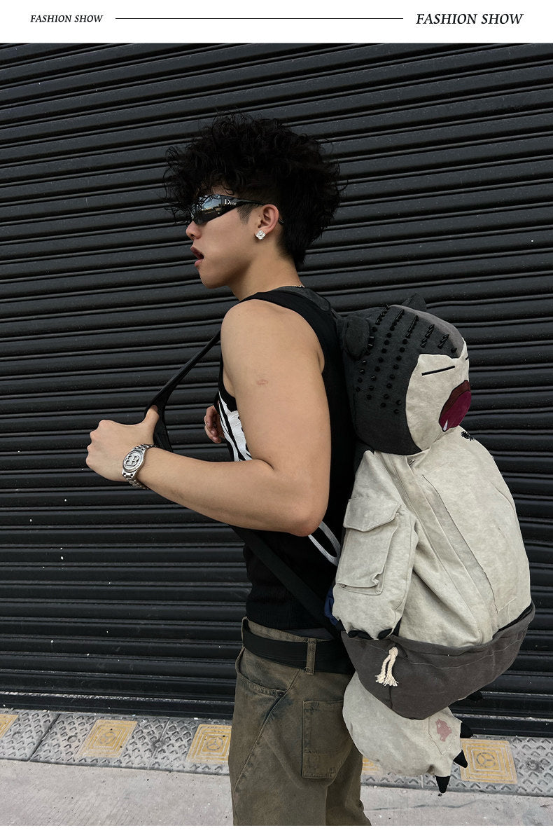 Snorlax Graphic Canvas Tote Bag - Anime Streetwear - SNORLAX