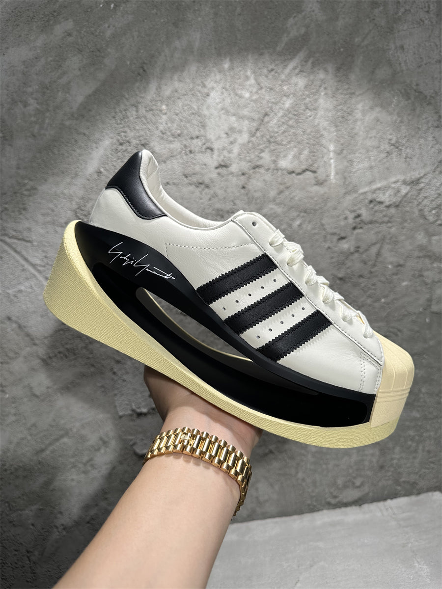 Revised Yohji Archive Shell Toe High-Top - Triple Black Platform     