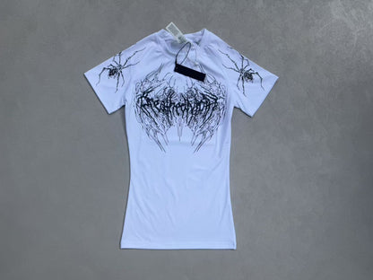 Breathedivinity Gothic Fitness Tee - Moisture-Wicking Stretch Short Sleeve