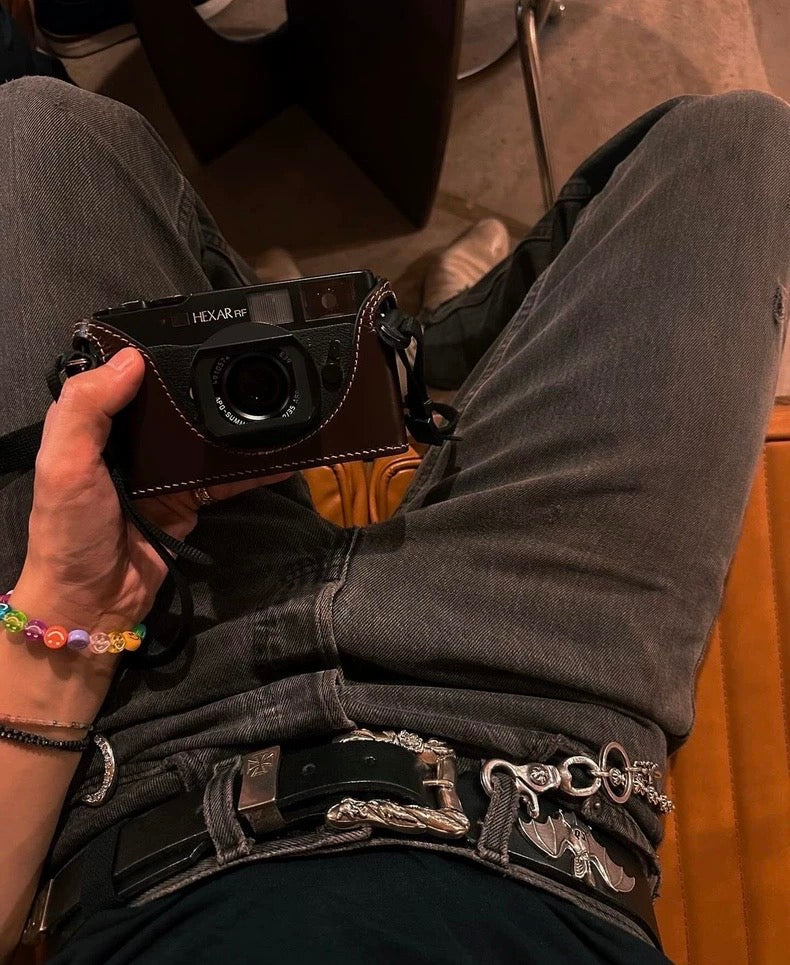 ERD SS24 ’Depressed Heir’ Bat-Studded Punk Belt - Top-Grain Cowhide Rocker Strap