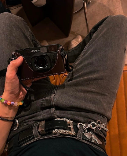 ERD SS24 ’Depressed Heir’ Bat-Studded Punk Belt - Top-Grain Cowhide Rocker Strap
