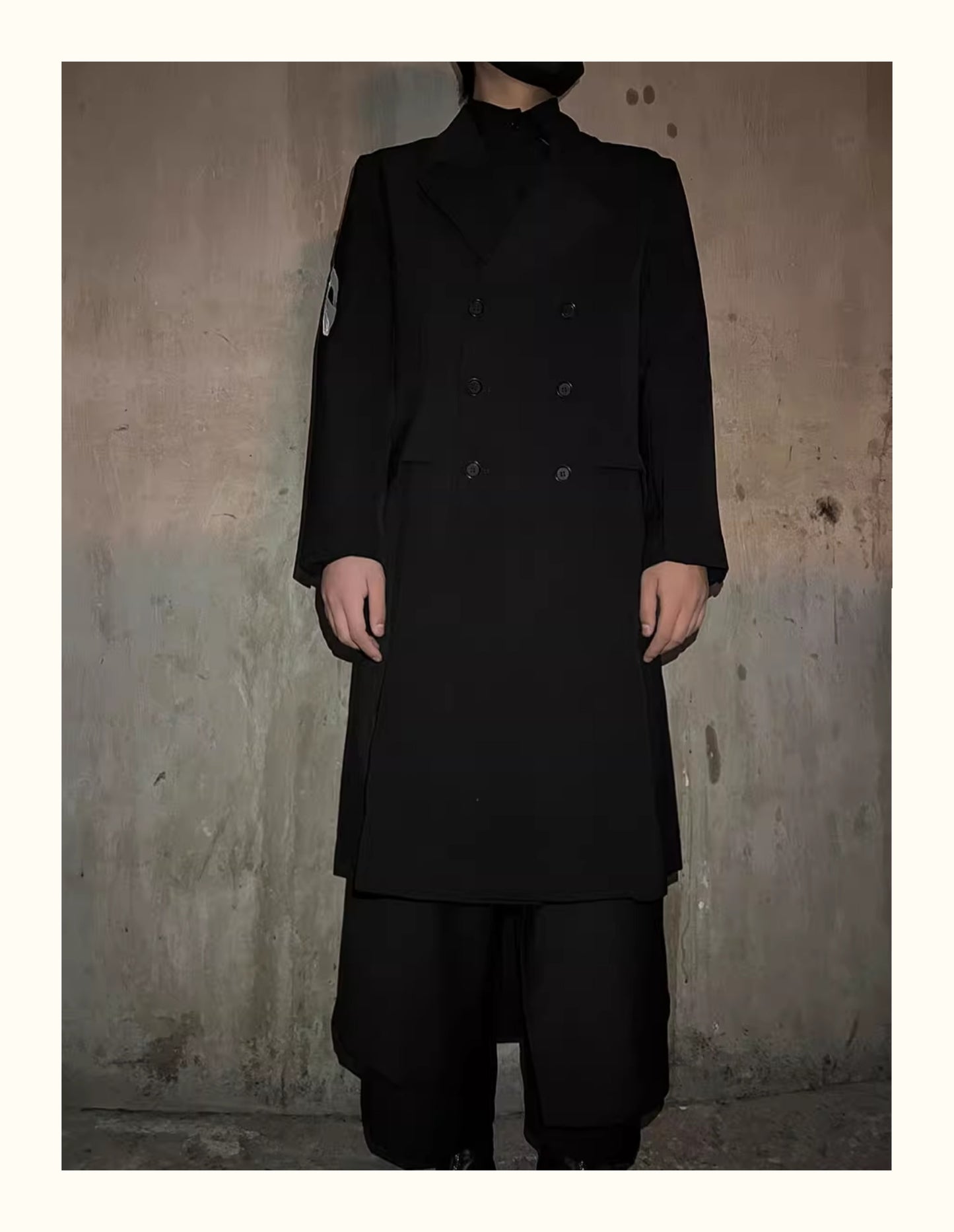 Yohji Yamamoto Dark 21AW Long Blazer Coat Dual Crow Embroidery on Back