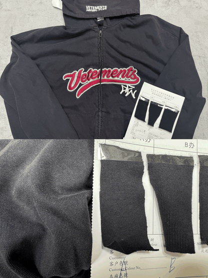 Vetements ’Bro’ Cropped Zip-Up Hoodie - Archive Oversized Sweatshirt - Black