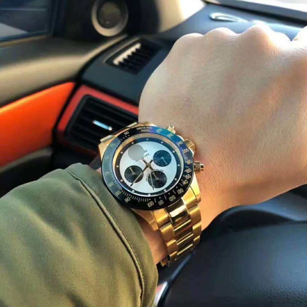 BAPEX TYPE 3 Triple-Eye Primate Head Watch - Panda Dial Quartz Chronograph