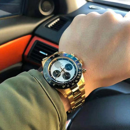 BAPEX TYPE 3 Triple-Eye Primate Head Watch - Panda Dial Quartz Chronograph