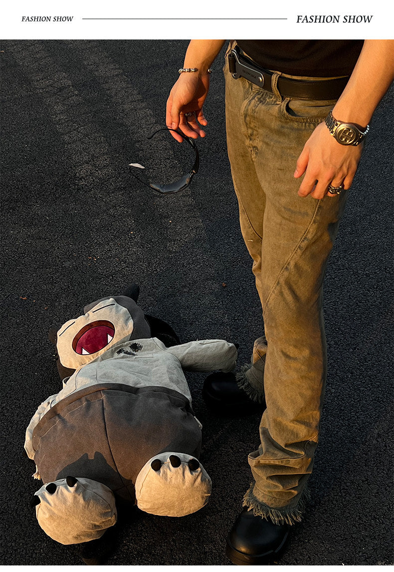 Snorlax Graphic Canvas Tote Bag - Anime Streetwear - SNORLAX