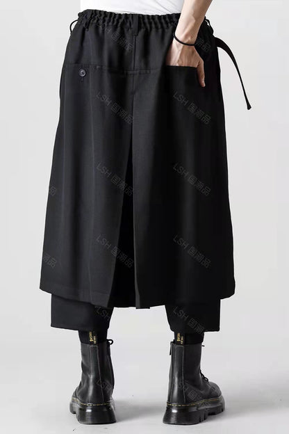 24SS Yohji Yamamoto Double-Layer Skirt Pants – Lightweight Wrinkle-Resistant - Size avaliable S ~ XL