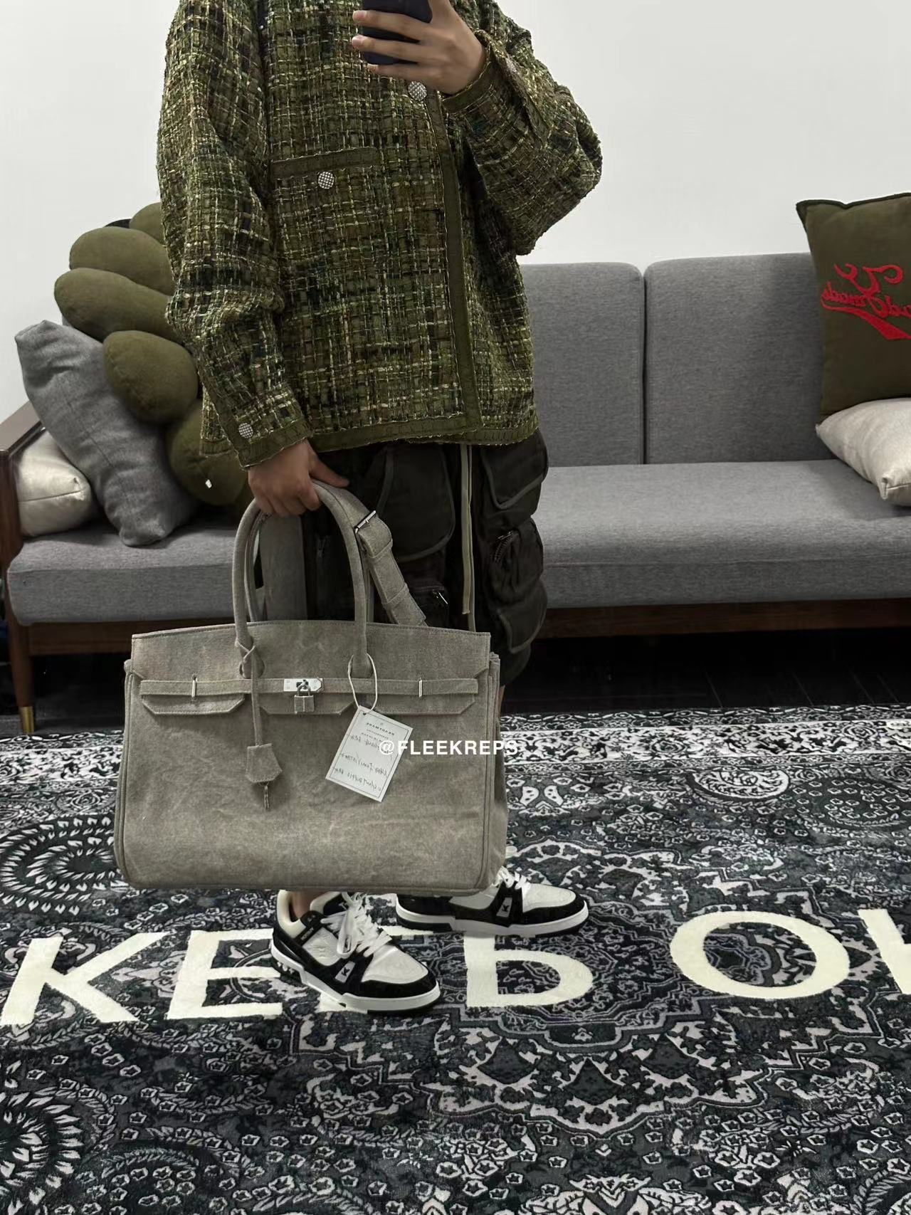 Remake Readymade Yuta Hosokawa Washed Canvas Birkin Bag - Large & Small Sizes