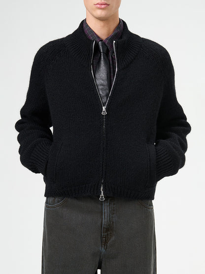 Our Legacy Vibe Double-Zip Wool Knit Sweater – Cropped Wide-Fit Half Turtleneck